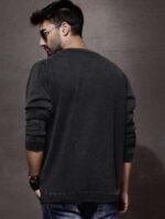 Exported Black Henley Sweater | SST10 - Image 3